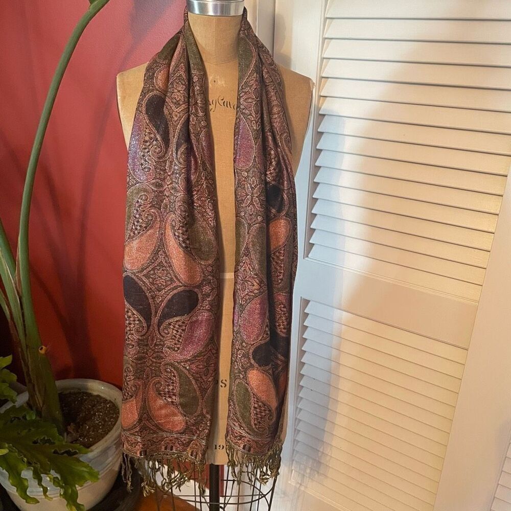 PASHMINA | gorgeous earth tone sparkly scarf